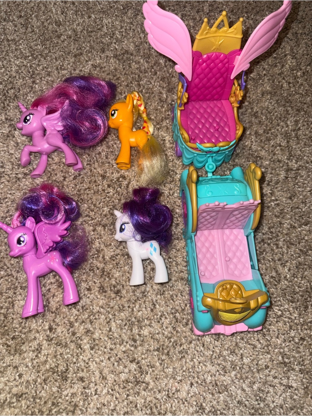 My Little Pony Pink Purple Orange White Carriage Playset